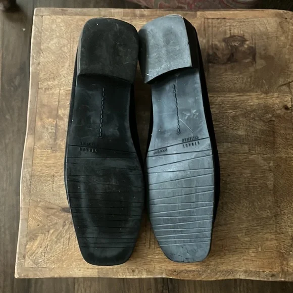 Stuart Weitzman black loafer flat moccasin embossed snake suede - Picture 5 of 6